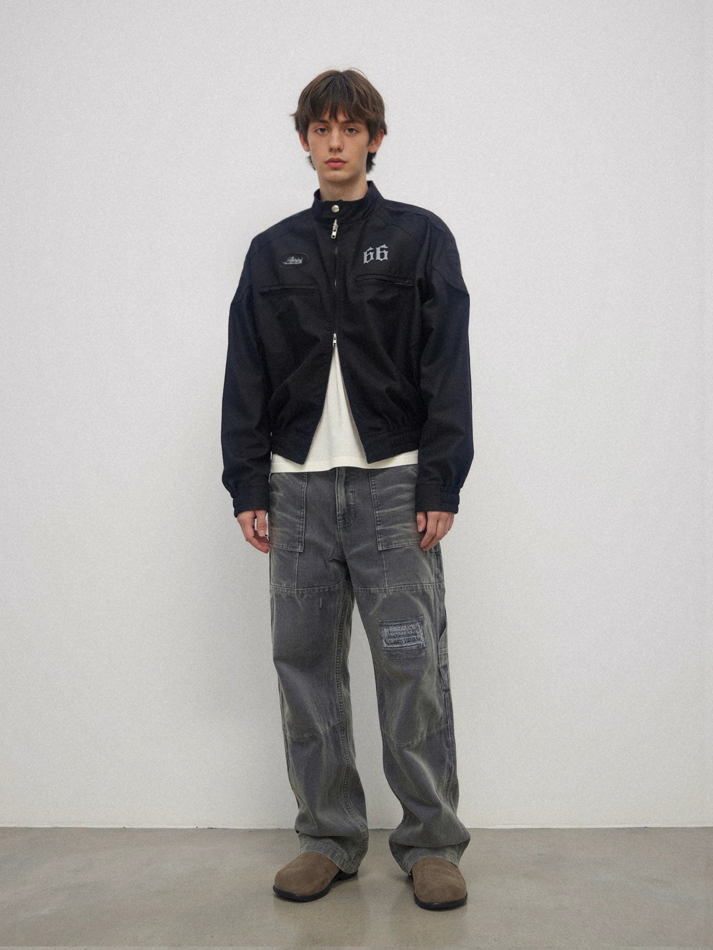 ATHIRI Motorcycle Harrington G9 Shoulder Pad Functional Embroidered Jacket