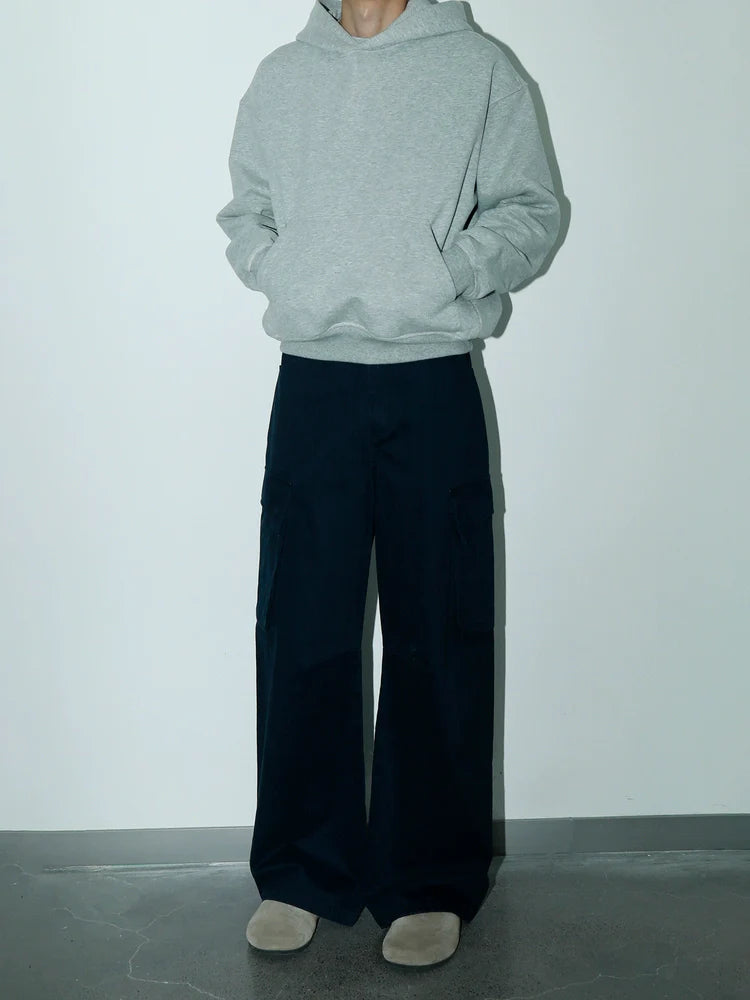 PLUS NO LOGO Vintage Simple Short Wide Hoodie