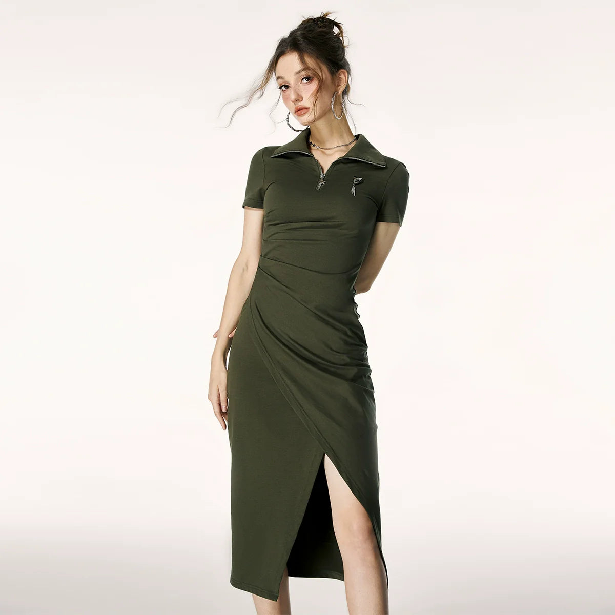 Imone Pumped Lapel Temperament Dress
