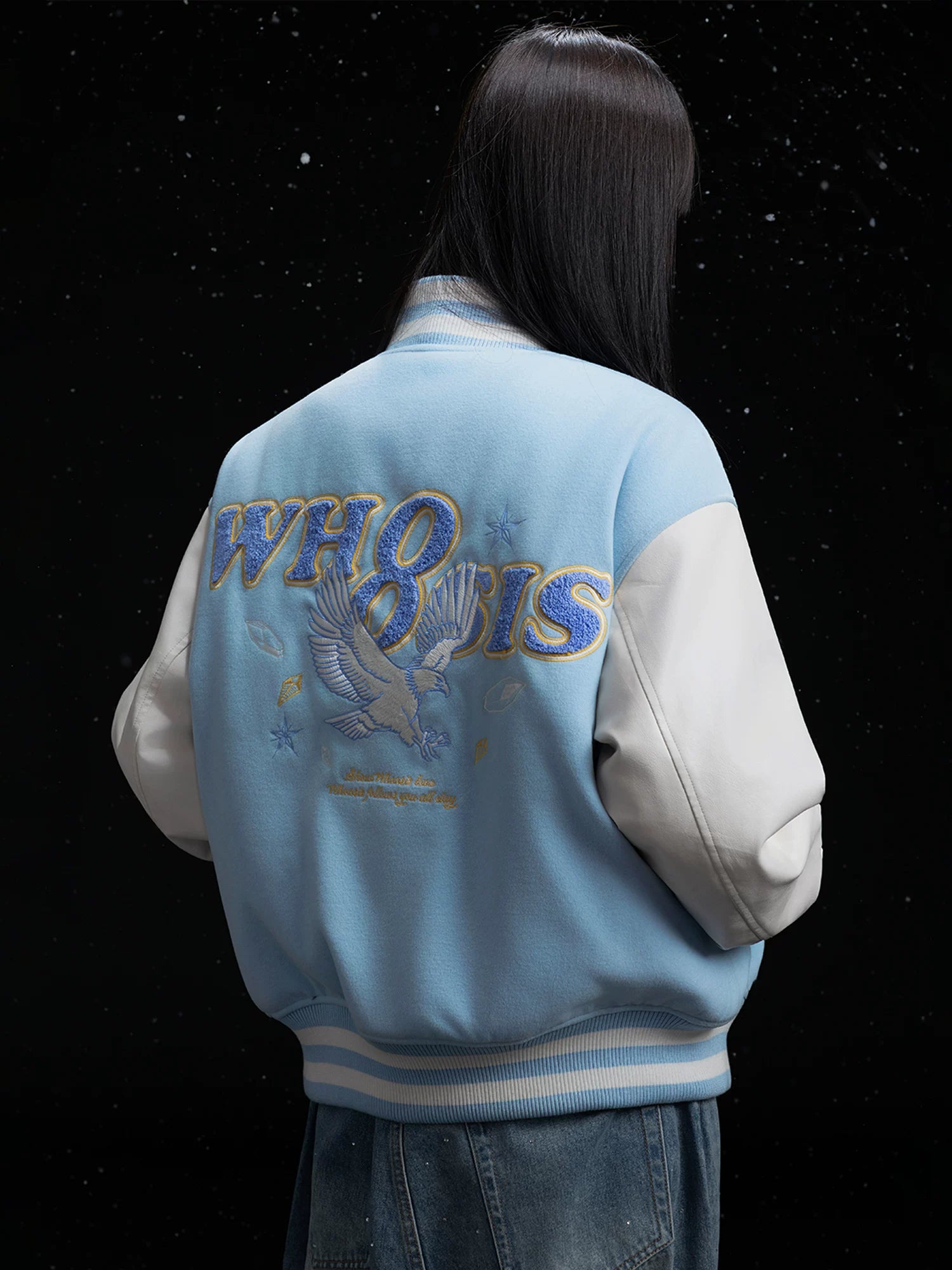 WHOOSIS Gem Embroidery Baseball Jacket