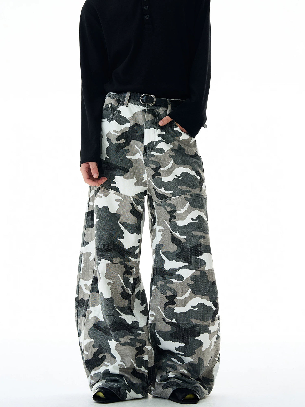 ISIETS Camouflage Wide Leg Overalls