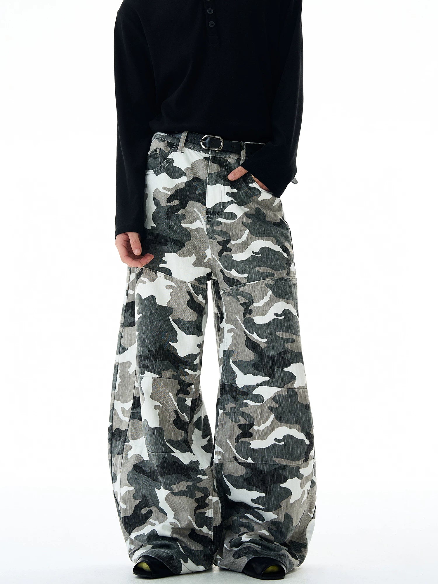 ISIETS Camouflage Wide Leg Overalls