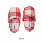 Farfary Plaid Plush Baotou Slippers