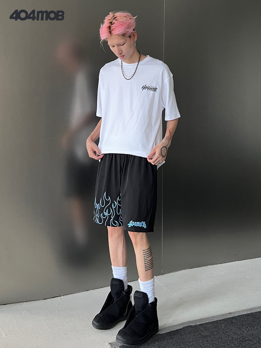 404MOB Flame mesh basketball shorts
