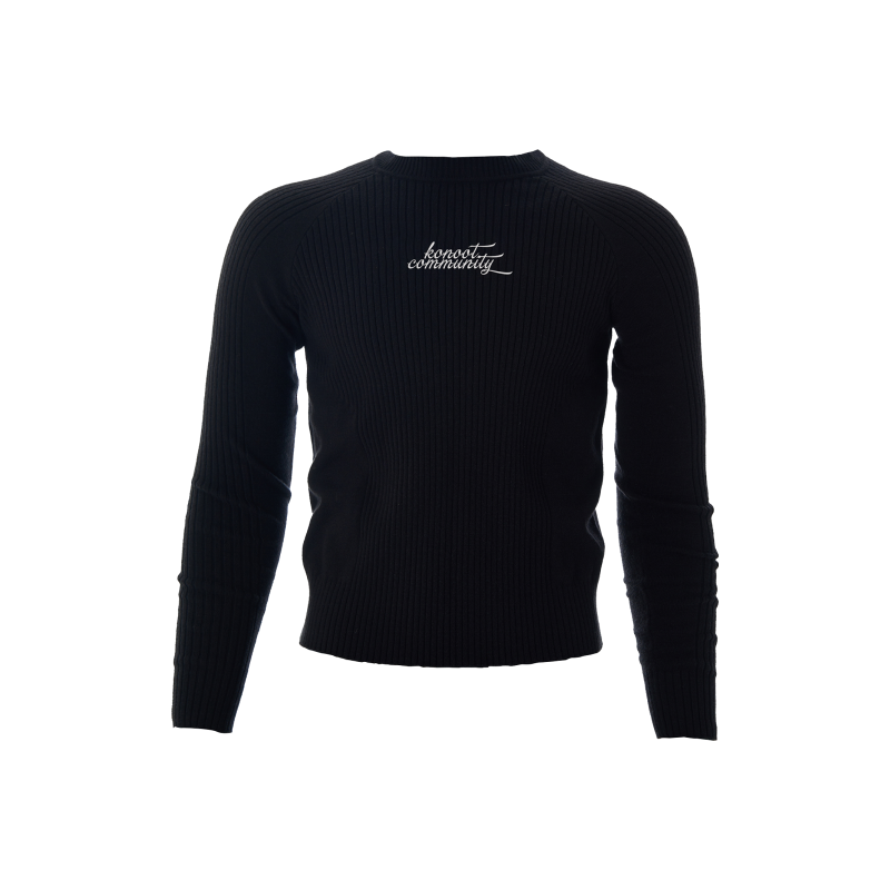 Community Letter Embroidery Slim Fit Sweater