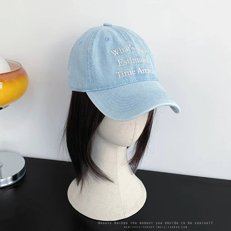 YORSOY Vintage Denim Alphabet Baseball Cap