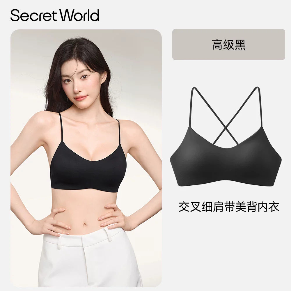 Secret World Thin Shoulder Strap Gather Bra