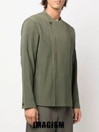 IMAGISM Japanese Non Miyake Pleated Collarless Suit Jacket JD166