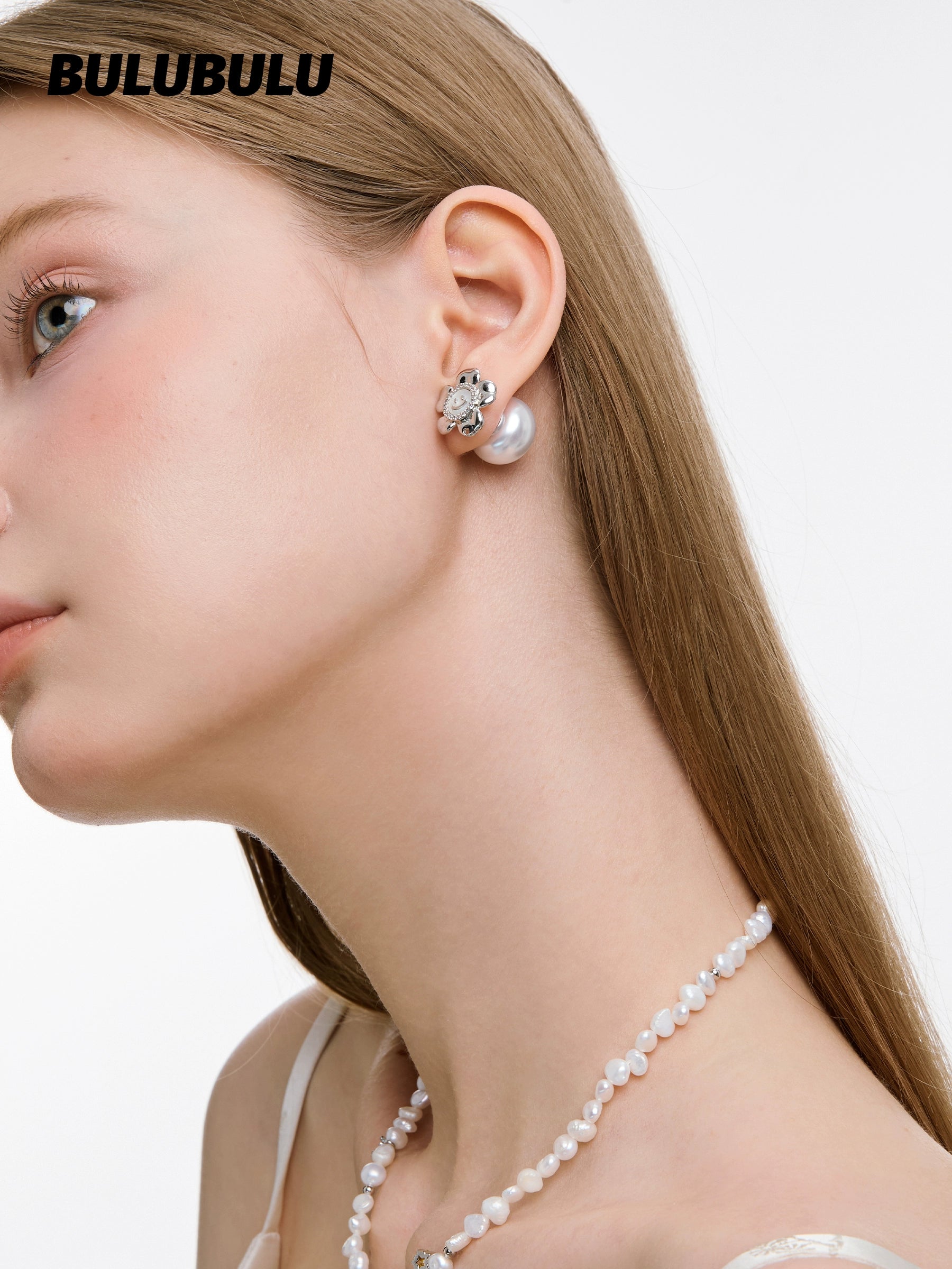 BULUBULU Just Smile Sunflower Pearl Earrings