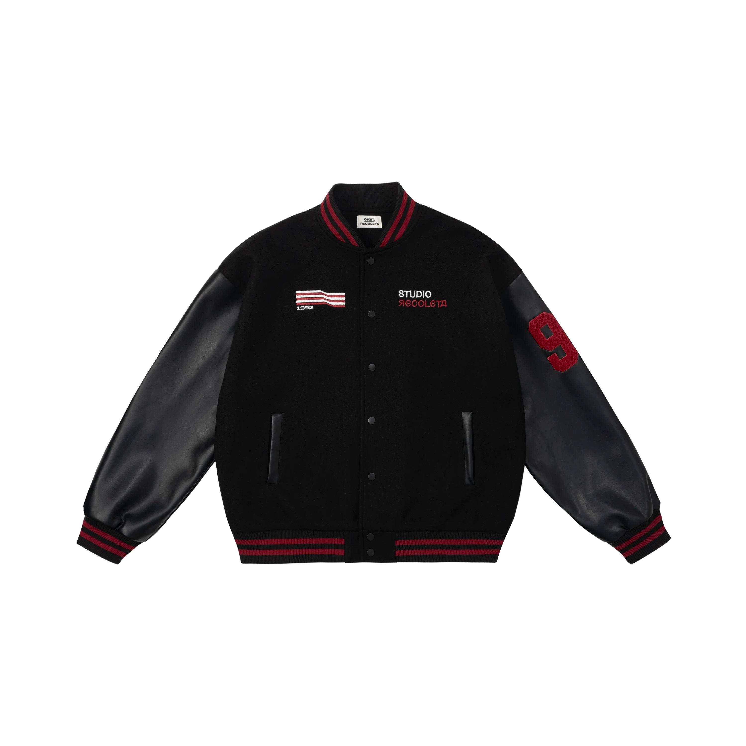 RECOLETA x OKET Towel Embroidered Quilted Baseball Jacket