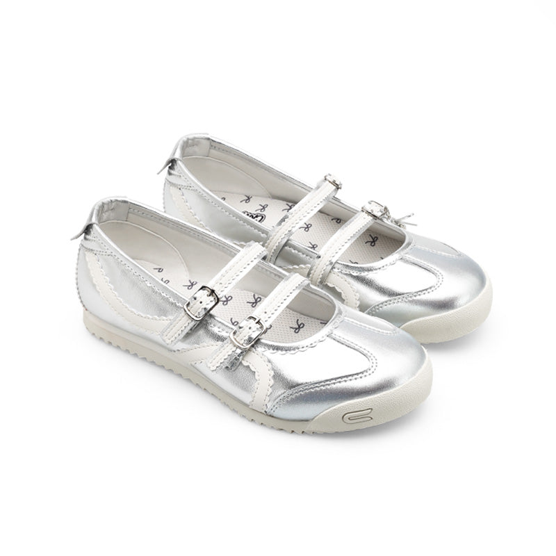 Cat & Sofa Mary Jane Silver Ballet Flats