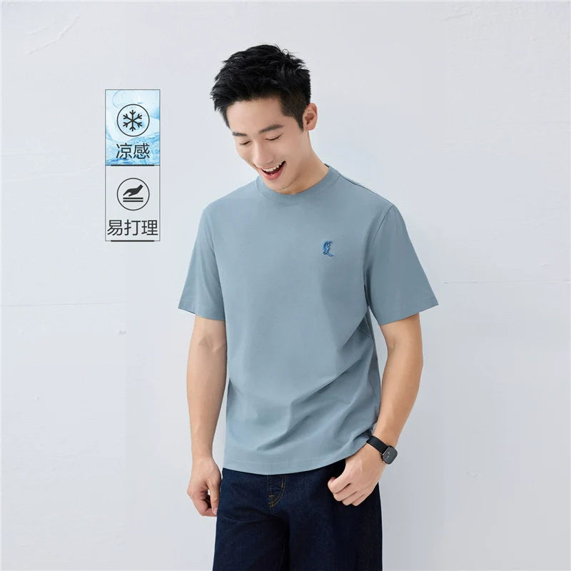 Giordano Monogram Embroidered Crew Neck Casual Tee