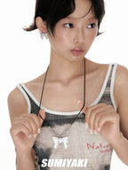 Cute Pet Graffiti Bow Sweater Necklace