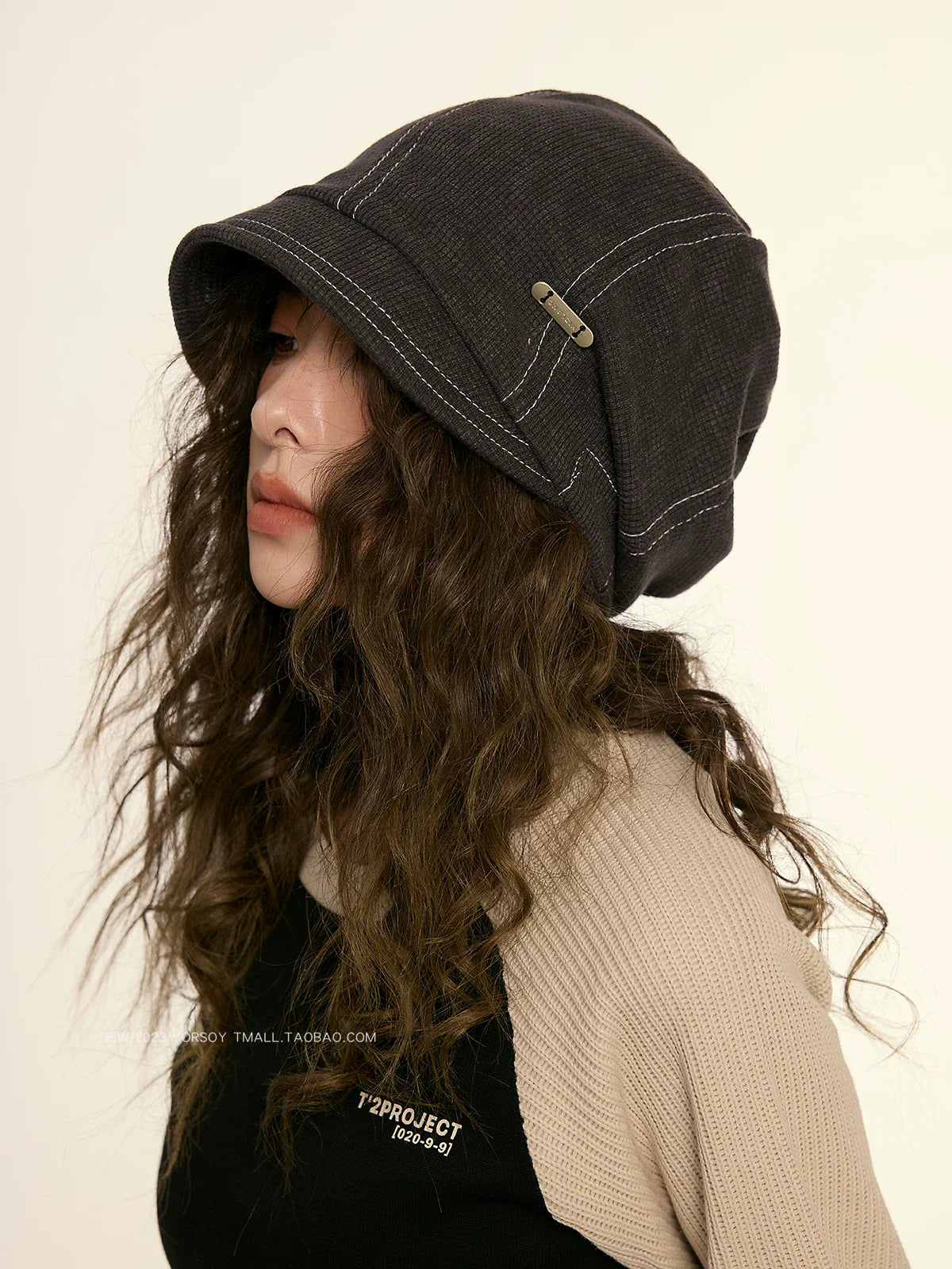 YORSOY Casual Face Small Bag Head Pile Cold Hat