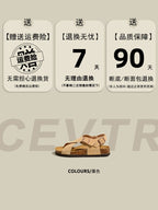 CENTREKALEM Genuine Leather Retro Roman Sandals