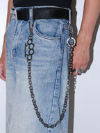 Darkblue Store Leopard Print Rivet Tiger Keychain Trouser Chain