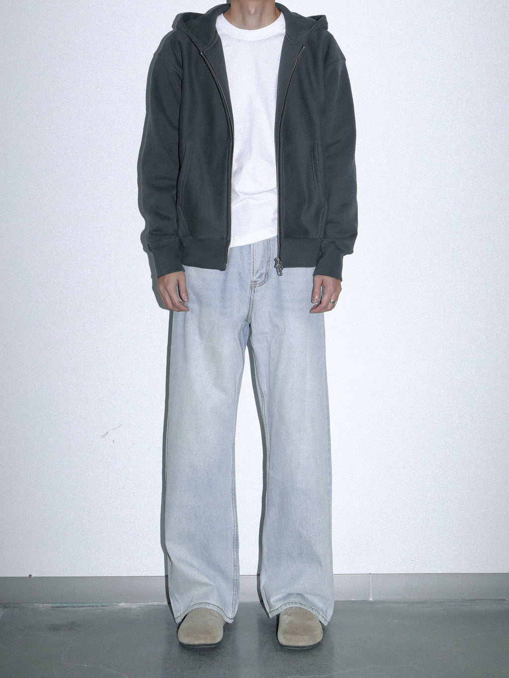 PLUS NO LOGO Casual Simple Zipper Hoodie Sweater