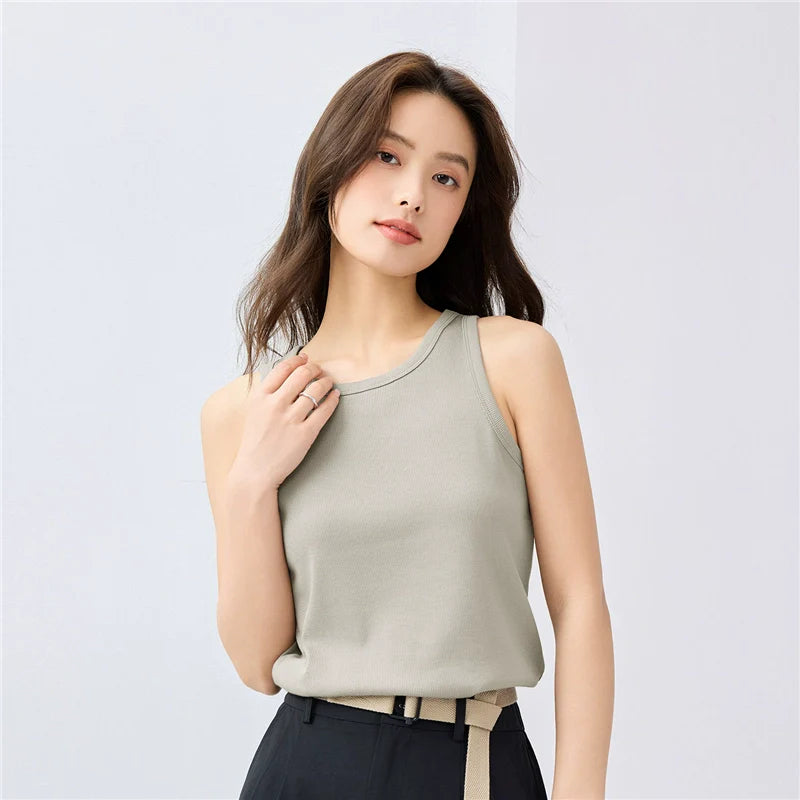 Giordano Elastic Pit Strip Slim Fit Crew Neck Sleeveless Tee