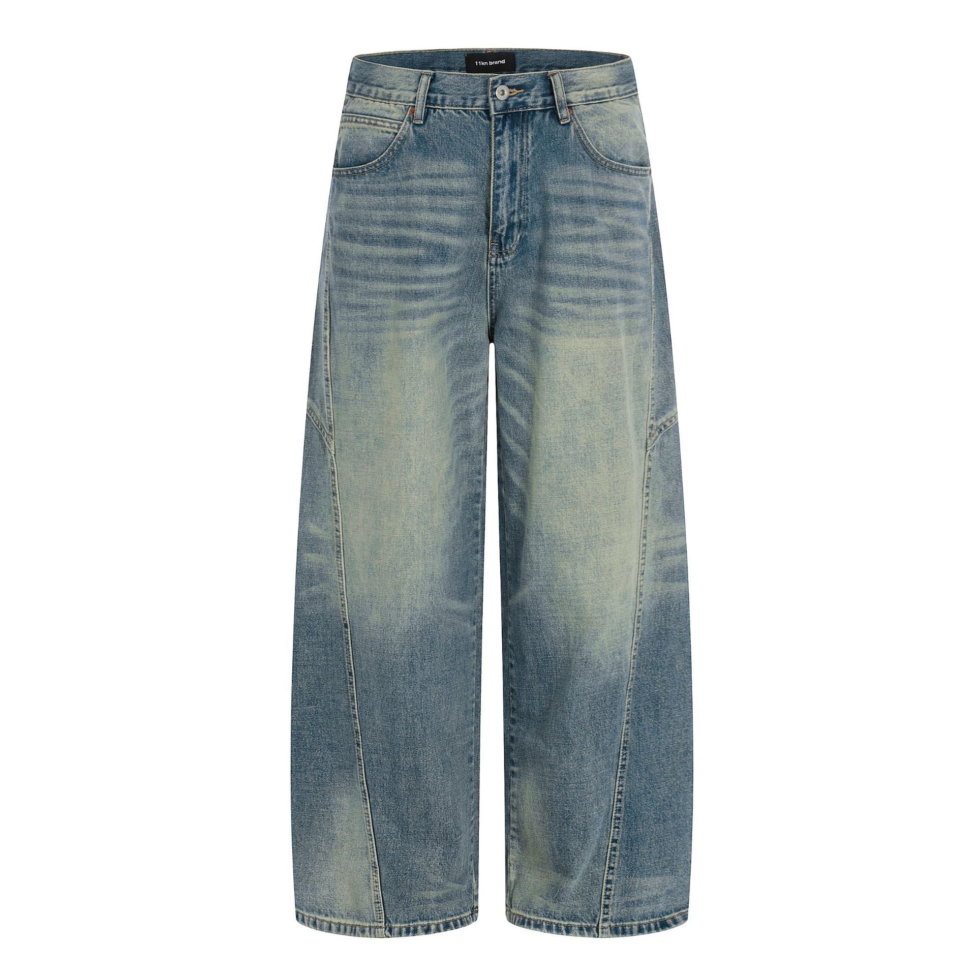 11KN Casual Loose Silhouette Wide-leg Floor Pants