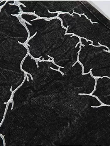 FXK Original Embroidered Lightning Loose Jeans