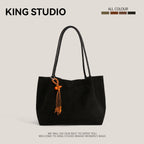 DrinKing Large Retro Suede Tote Bag