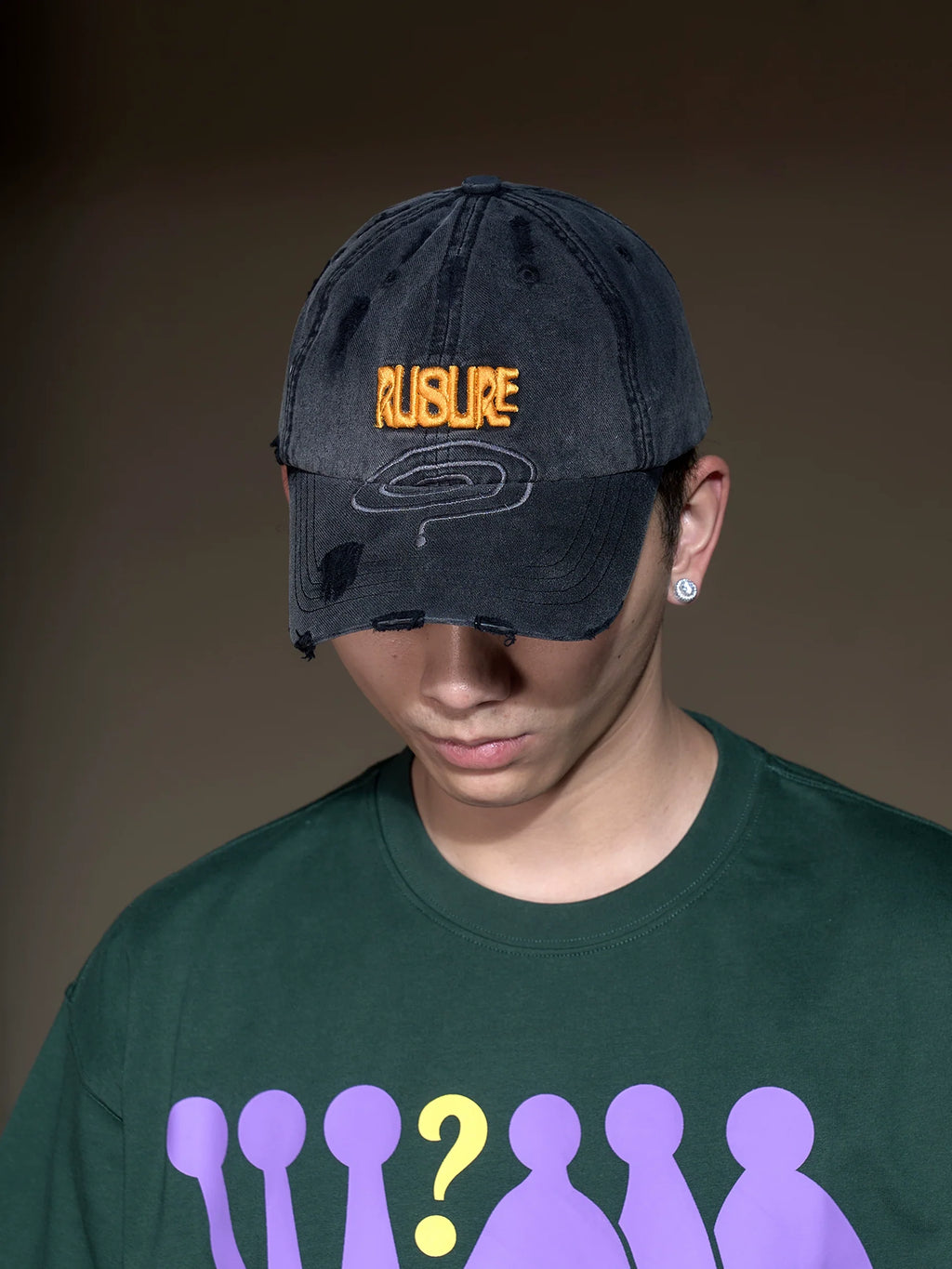 RUSURE Question Mark Embroidered Casual Hip Hop Baseball Cap