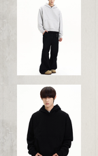 KONOOT Short and Wide Cut Casual Hooded Sweater