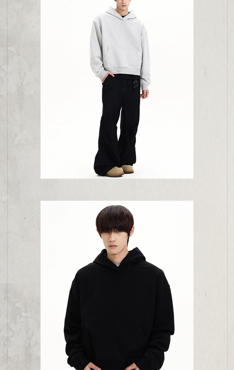 KONOOT Short and Wide Cut Casual Hooded Sweater