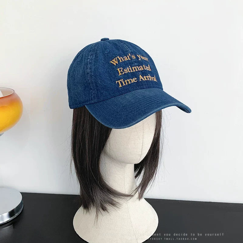 YORSOY Vintage Denim Alphabet Baseball Cap