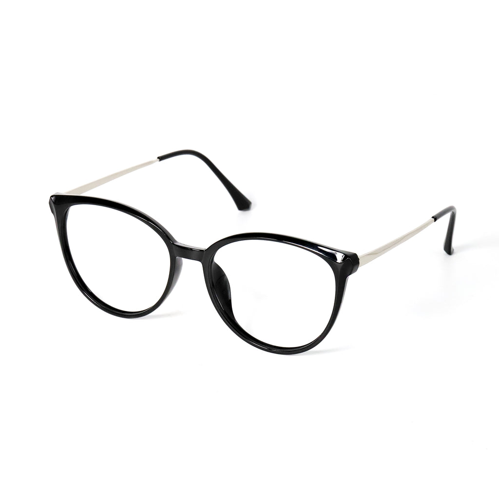 PLCOIN Tortoise Shell Round Cat-Eye Glasses Anti-Blue Light Myopia