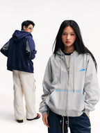 Mr. Jiangnan NewJNXS Constant Warm Leather Contrast Hooded Cardigan Jacket