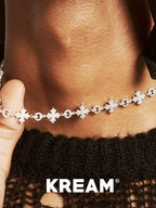 KREAM Diamond Flower Cross Necklace