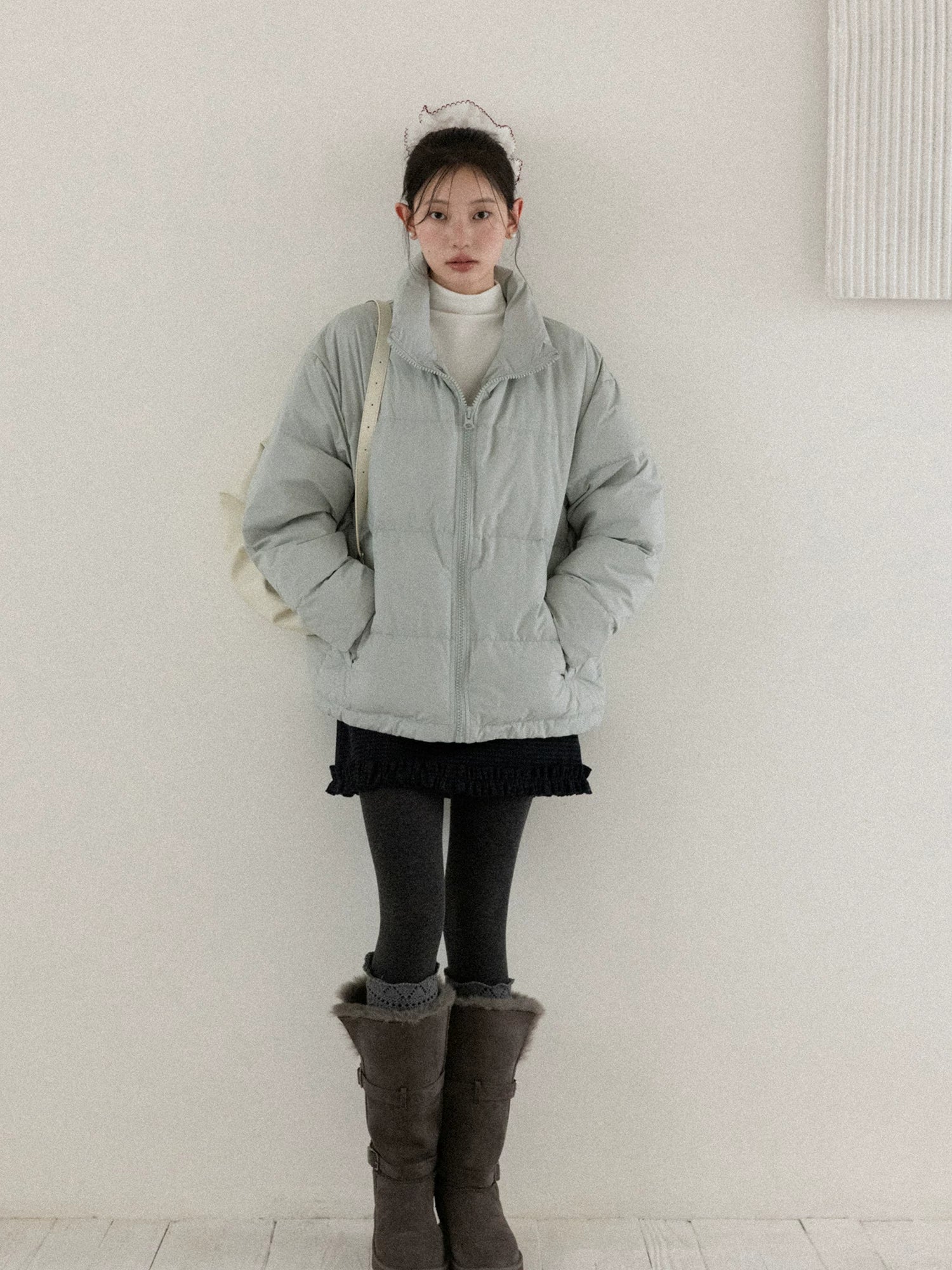 cantonstory Gray Velvet Thickened Leggings