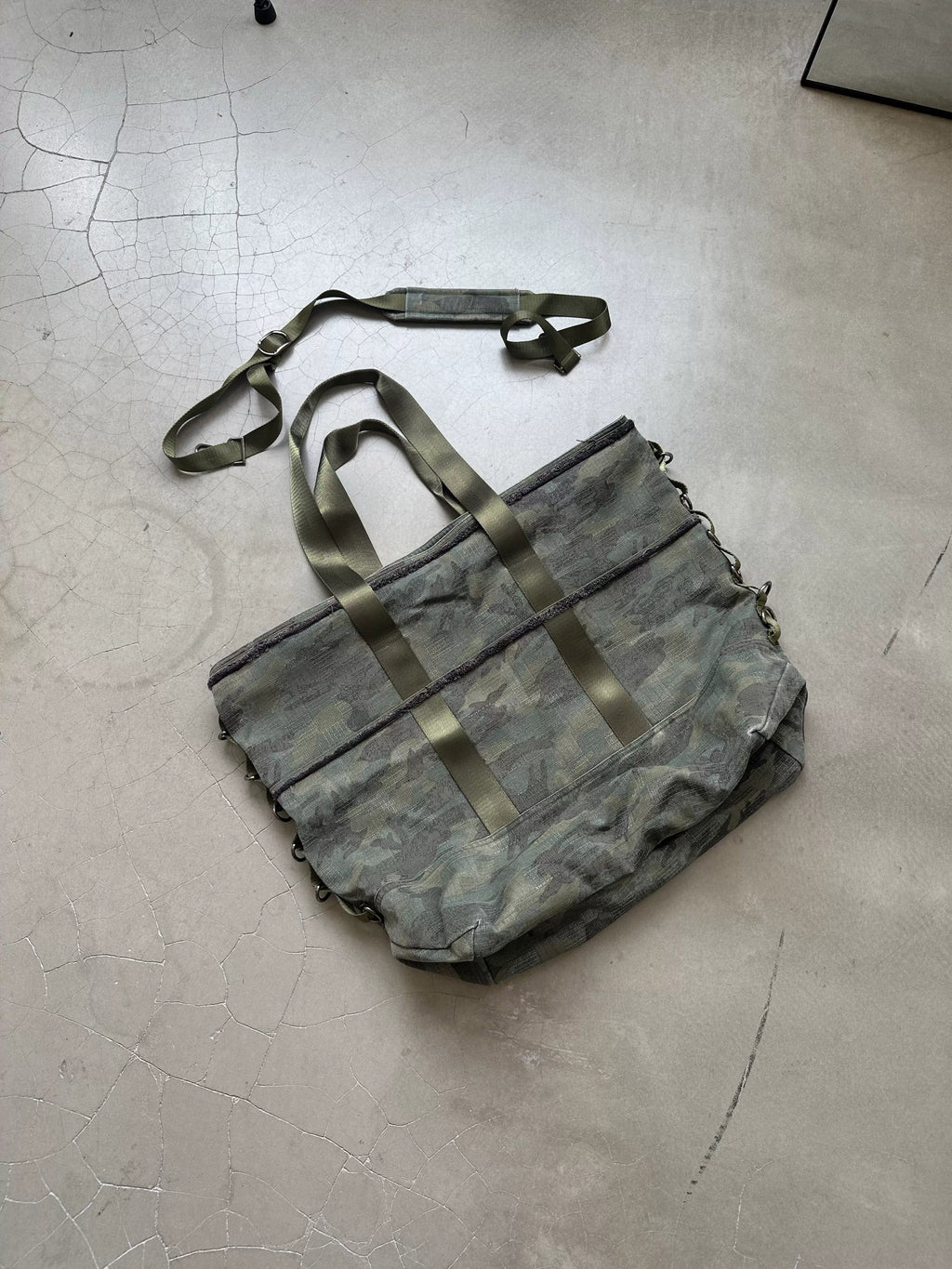 InsGale Washed Camouflage Rough Crossbody Tote Bag