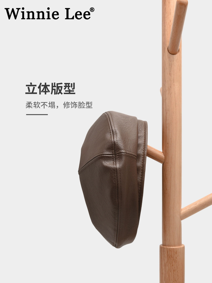 Winnie Lee Leather Beret