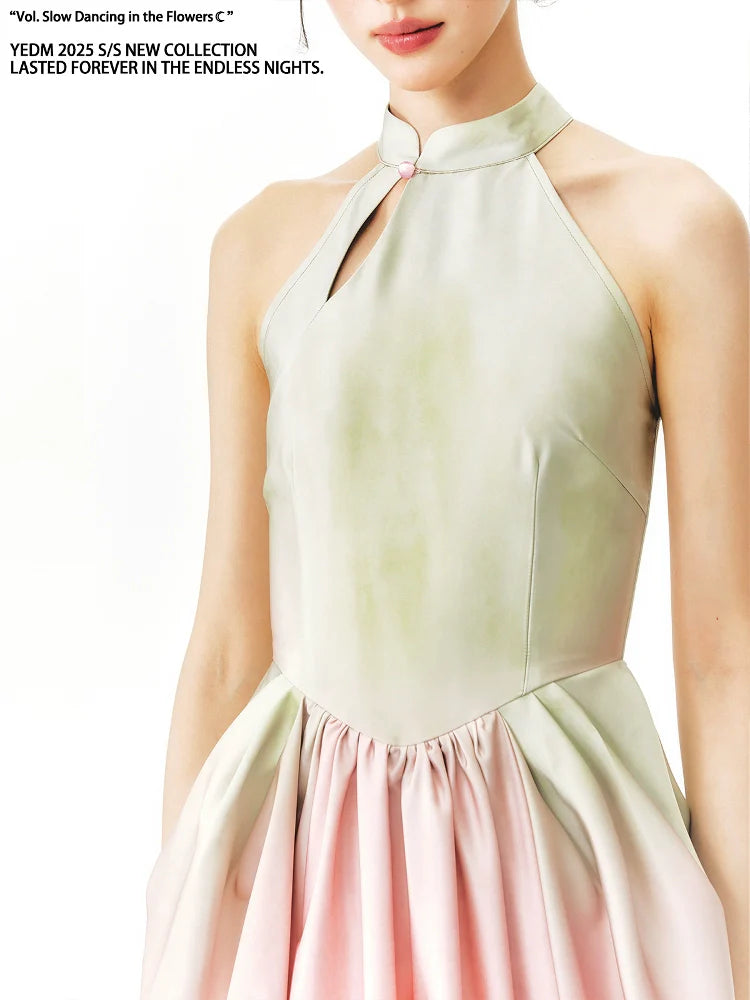 YEDM Gradual Change Tulip Bud Neck Dress