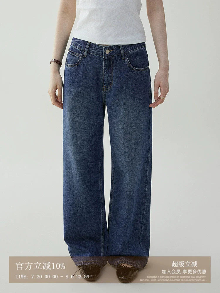 VOOE Vintage Loose Wide Leg Casual Jeans
