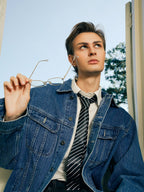 sostine Washed Texture Denim Lapel Jacket