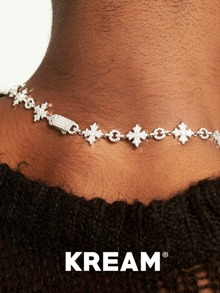 KREAM Diamond Flower Cross Necklace