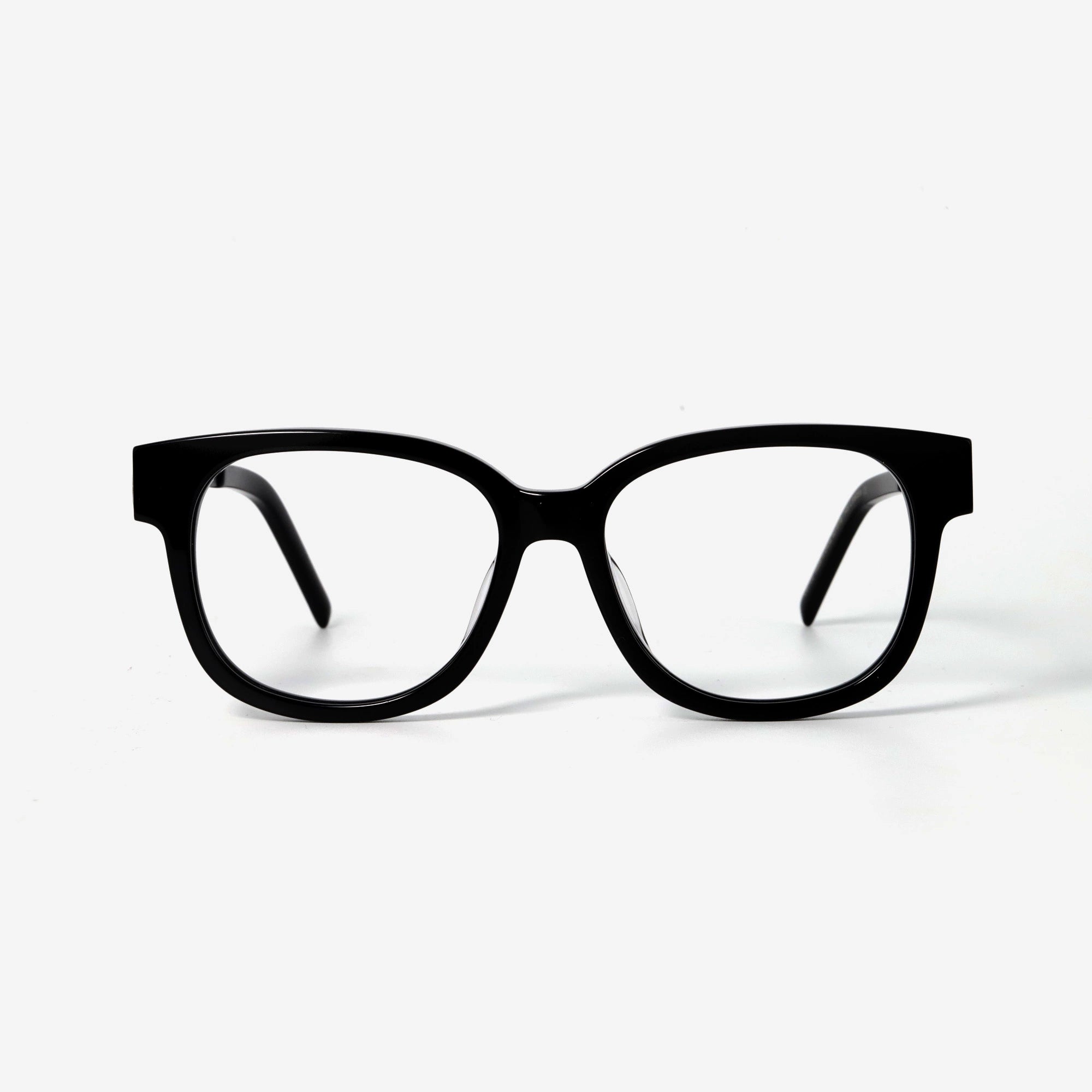 PLCOIN Plain Black Plate Frame Glasses Anti-Blue Light Myopia