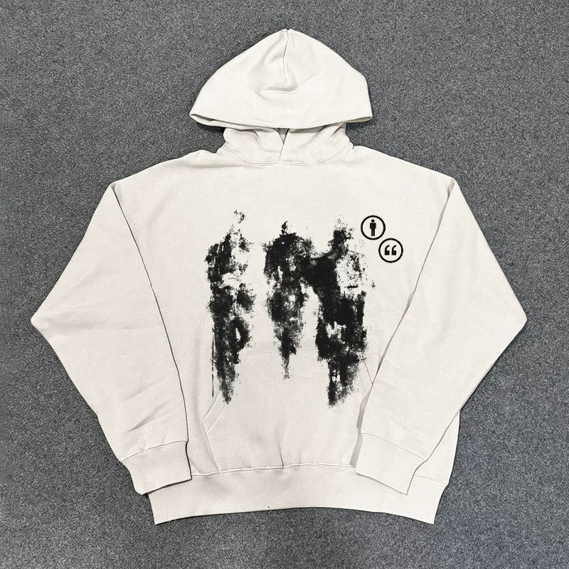 Oversize Washed Distressed Retro Hoodie