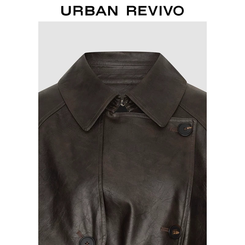 Urban Revivo Women's Amber PU Leather Belt Jacket