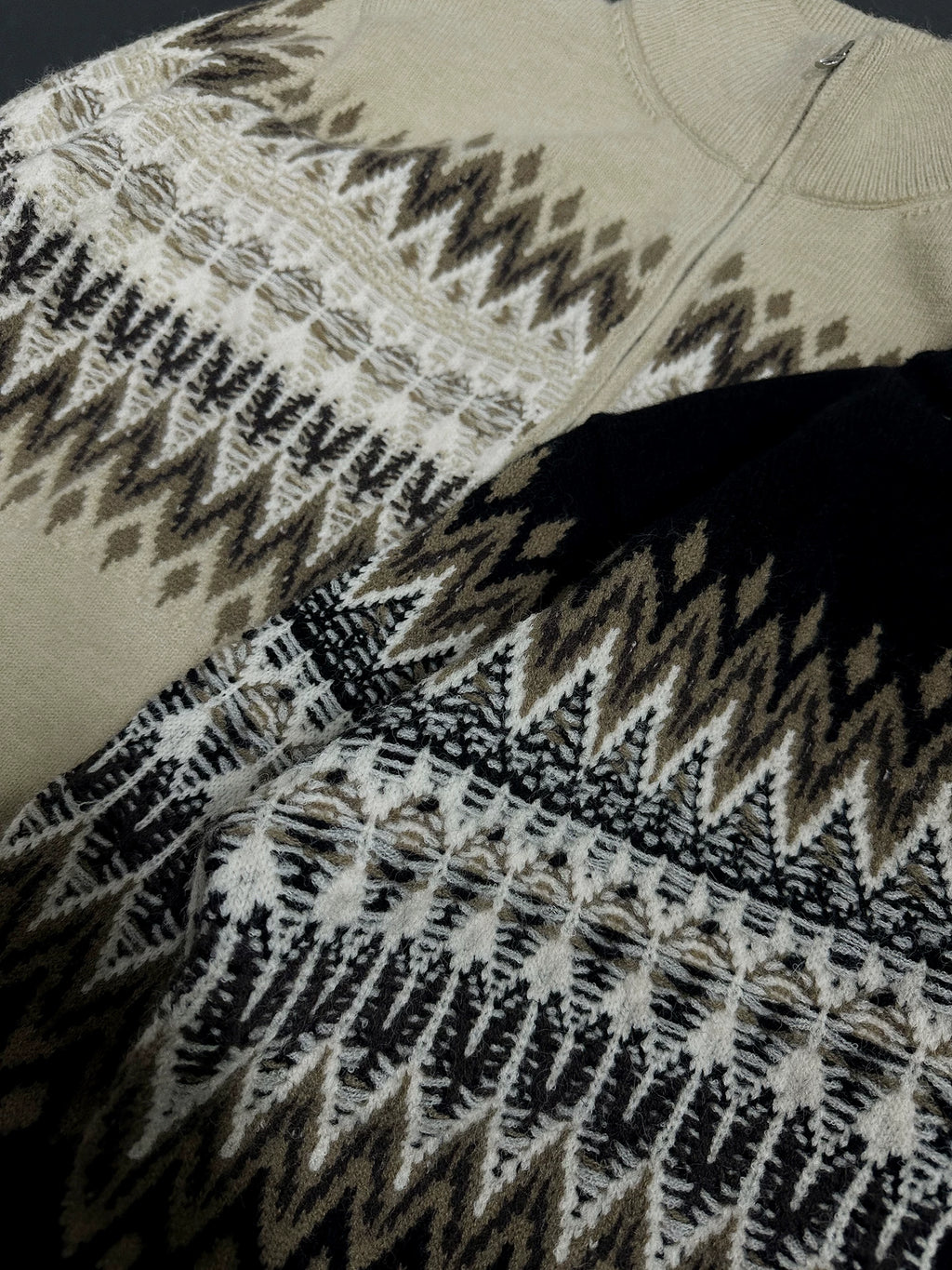 GRAYDREAMS Fair Isle Old Money Cardigan Sweater