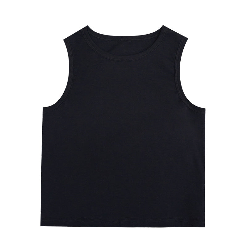 UNF round neck slim-fitting outer Crop Top Tee