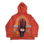 Mottled Original Artist Patch Splicing Hooded Sweatshirt