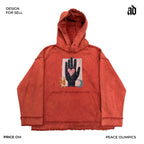 Mottled Original Artist Patch Splicing Hooded Sweatshirt