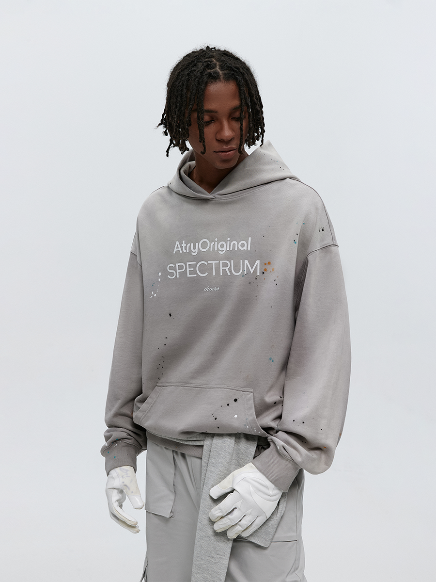 ATRY Hand-painted Splashing Ink Gradual Change Washed Sweater