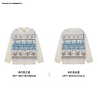 Mr. Jiangnan NewJNXS “Fair Isle Night” Stand Collar Jacquard Sweater