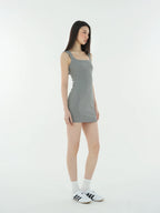 Jim Kennet Square Neck Sleeveless Slim Fit Elastic Hip Wrap Dress