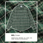 American Retro British Plaid Long-Sleeve Shirt